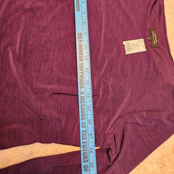 TAHARI ASL Purple Plum Tiered Sheath Dress Matte Jersey MOTB Wedding Party 10 - Picture 4 of 9